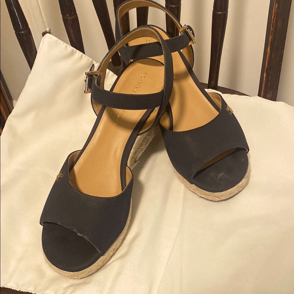 Tommy Hilfiger Blue Faux Suede Espadrille EUC